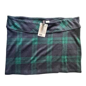 *NWT* H&M Green and Gray Plaid Mini Skirt